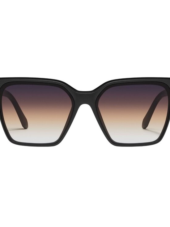 QUAY Women\'s LEVEL UP NO-NS-2479 Matte Black Frame/ Dusk Poppy Lenses Sunglasses